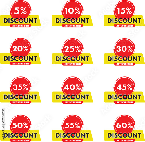 set of discount labels