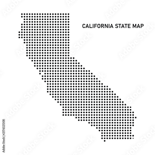 Dotted map of california state