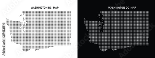Washington state map dotted silhouette