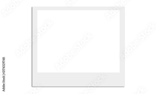 Obraz na płótnie Horizontal rectangular white photo frame template on transparent background used for wide landscape shots and cinematic memories