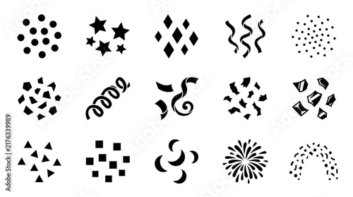 Various Confetti and Party Icons for Festive Celebrations