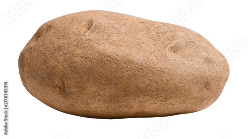 Foto Raw whole brown russet potato with textured skin