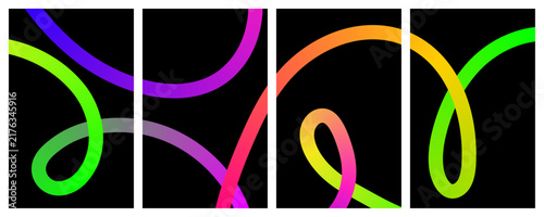Color Lines Abstract Graphic. Rainbow Ribbon Wave Pattern. Vector Background with Curve Gradient Shapes.