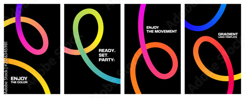 Abstract Color Line Pattern. Wave Shape Line Background. Curve Ribbon Graphic Design. Swirl Fun Rainbow Gradient Elements.