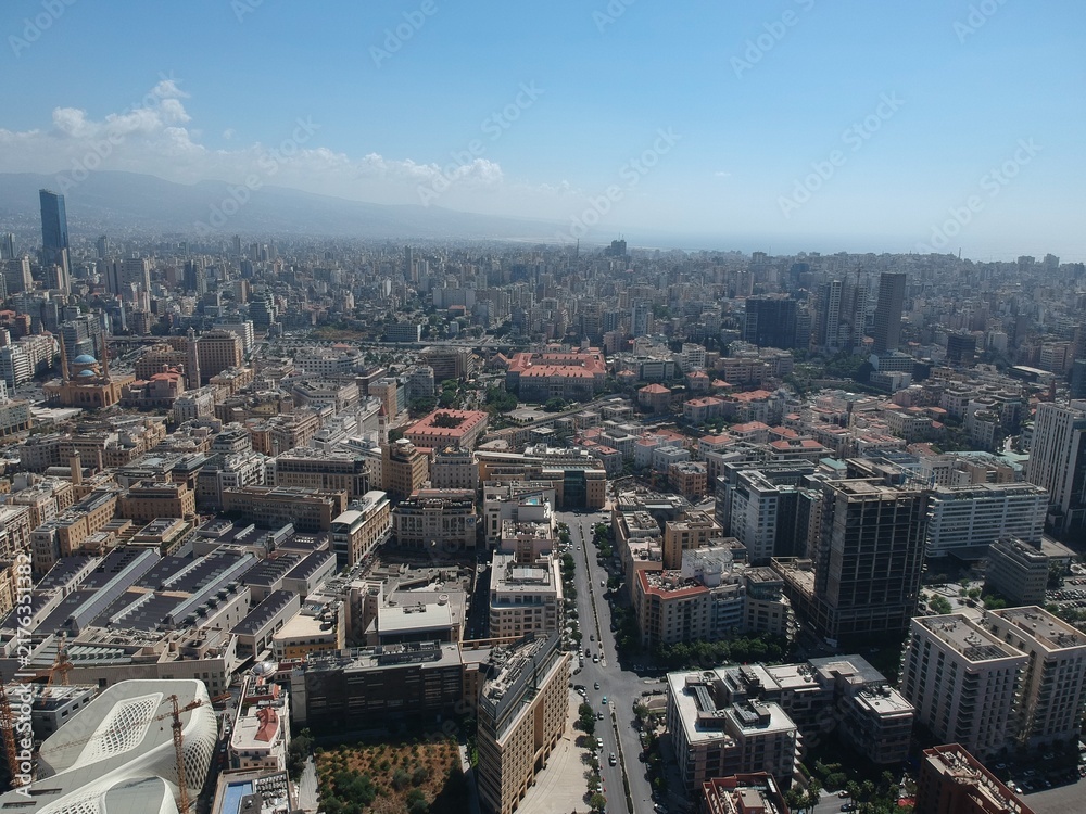 Obraz premium Aerial View of Beirut, Lebanon Cityscape from Above