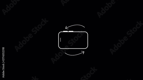 Please Rotate your phone animation video on black Background, Rotate Your Device from Vertical to Horizontal.
