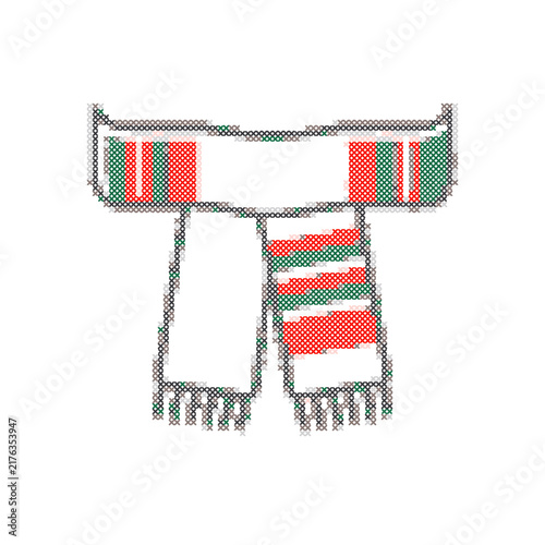Colorful cross stitch scarf design