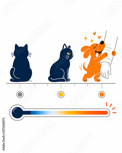 Cat vs Dog Attention Scale Funny Pet Affection Infographic