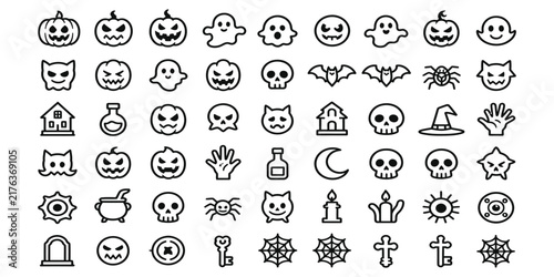A premium unique Halloween monster outline 