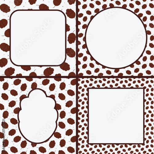 Pine cone pattern frame set for forest festival invitations and eco packaging