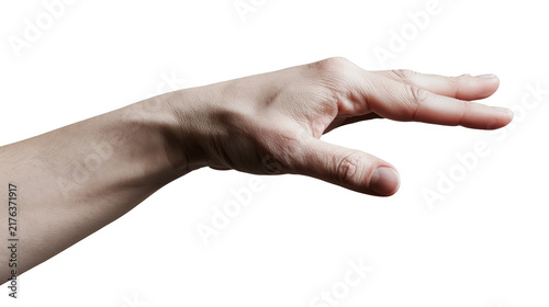 Cuadro en lienzo Human hand reaching forward with fingers slightly spread