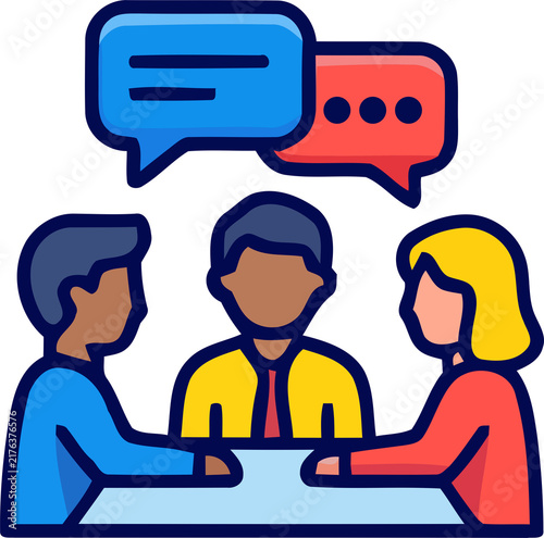 Business meeting teamwork discussion group graphic element png isolated icon