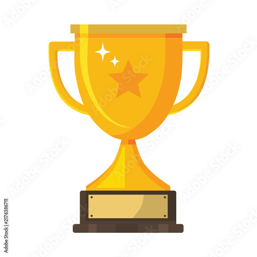 Winner's trophy icon. Trophy Cup Vector Flat Icon on white background