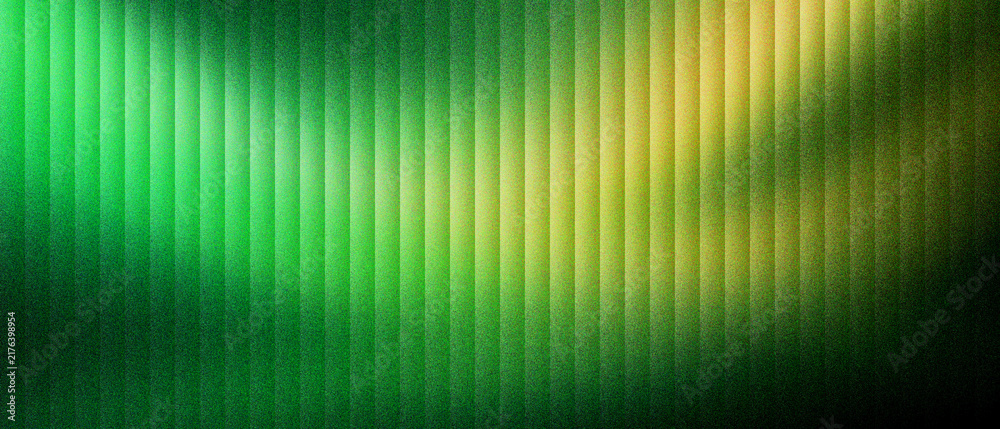 Obraz premium Abstract green background with vertical lines and soft light. Modern emerald texture with glowing stripes and yellow highlights. Elegant lime gradient backdrop for corporate digital