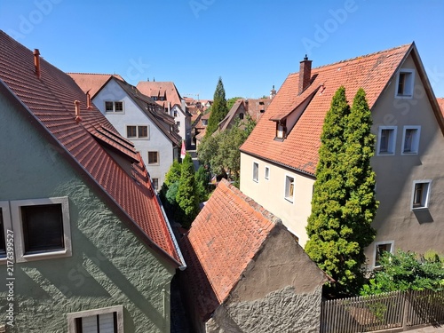 Historical buildings in the German town Rothenburg ob Tauber