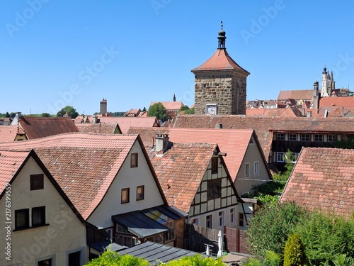 Historical buildings in the German town Rothenburg ob Tauber