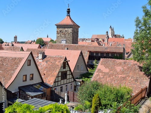 Historical buildings in the German town Rothenburg ob Tauber