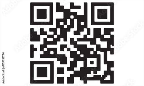 Minimalist QR Code Vector Icon for Digital Payment, Scanning, and Mobile Interface Design