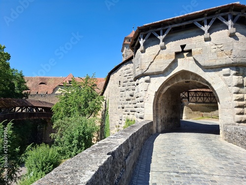 Historical buildings in the German town Rothenburg ob Tauber