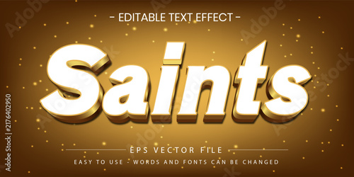 Golden Saints Luxury 3D Editable Text Effect Vector EPS Template