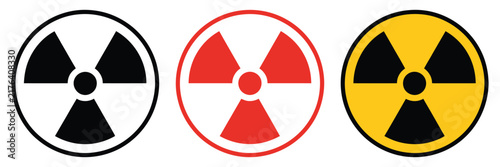 Quadro su tela Radiation warning trefoil symbols for nuclear hazards, radioactive danger, industrial safety, hazardous materials, warning signage, clean vector illustration