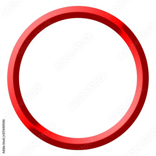 Red Circle Ring Frame Outline Icon Vector Isolated