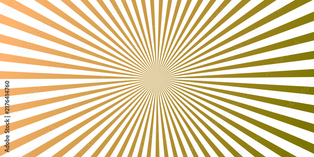 Fototapeta premium Abstract gold and olive sunburst background, converging lines radiating from the centre, ideal for book cover, product label and event backdrop.