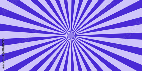 Modern indigo radial rays background with geometric beams spreading from a glowing core, abstract retro design for web banner, packaging and branding.