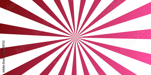 Abstract pink and maroon radial burst background, converging lines radiating from the centre, ideal for poster, greeting card and copy space.