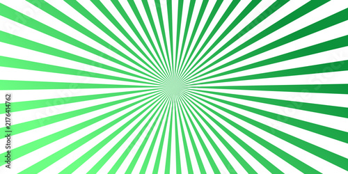 Abstract lime and emerald radial rays background, energetic lines radiating outward like sun rays, ideal for wallpaper, cover and backdrop.