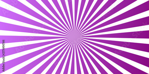 Modern pink and purple starburst background, tapered rays flaring from a central point, abstract vibrant vector graphic for banner, poster and presentation.