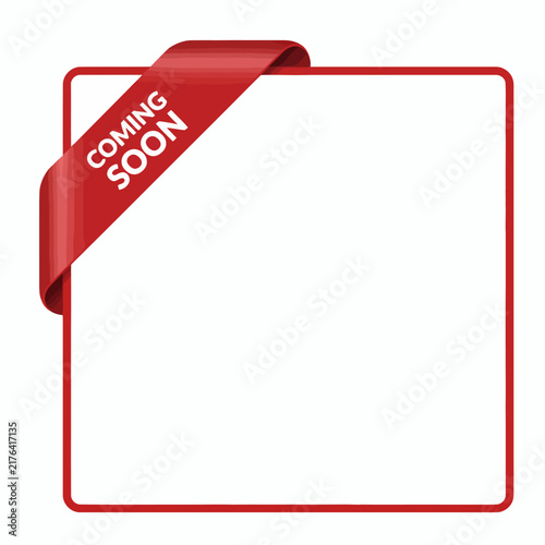 Coming Soon Red Ribbon Graphic Design With Transparent Background