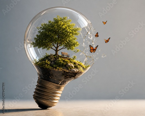 Naklejka Nature Inside a Lightbulb