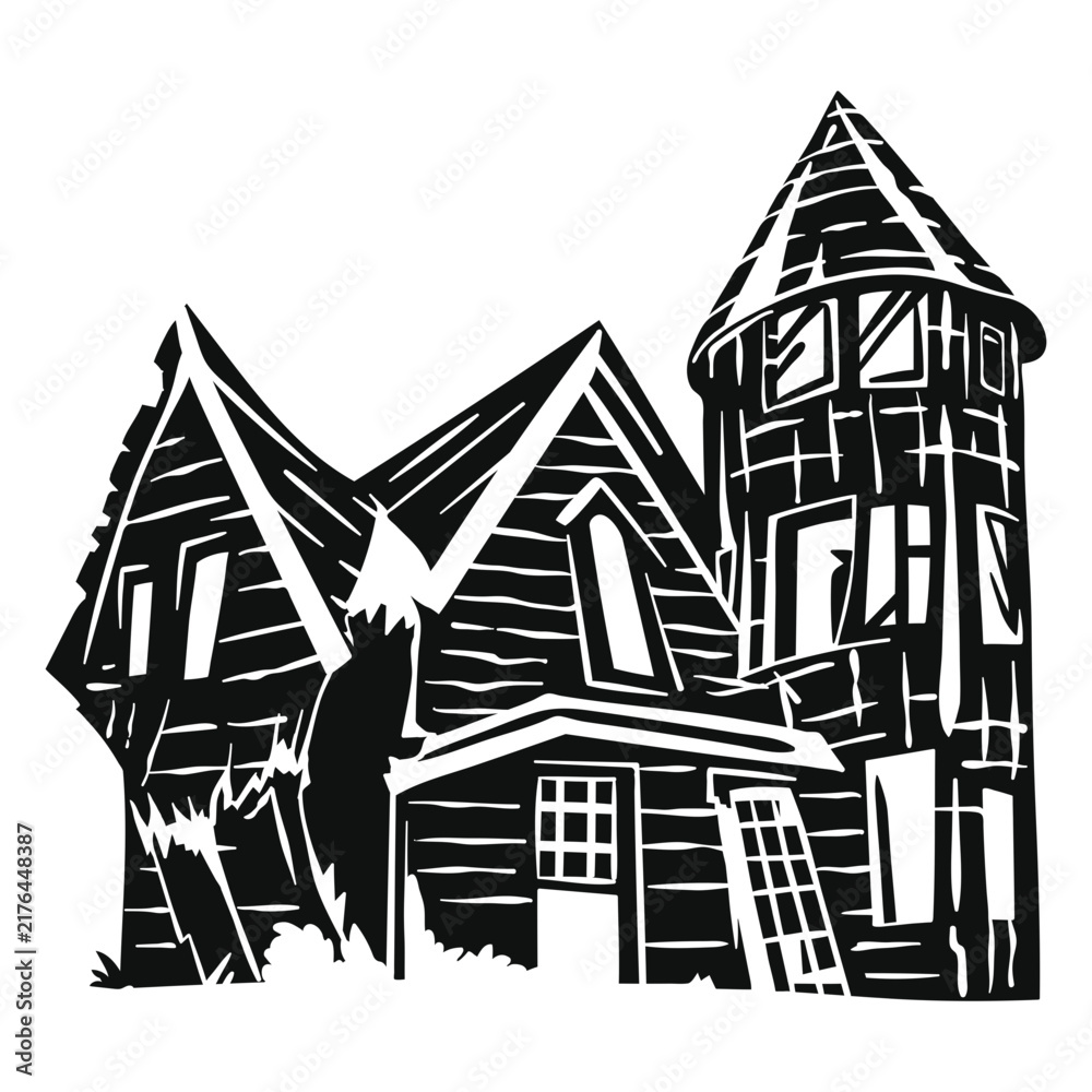 Naklejka premium Haunted abandoned mansion