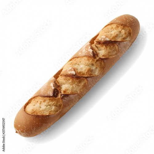 French baguette isolated on white background