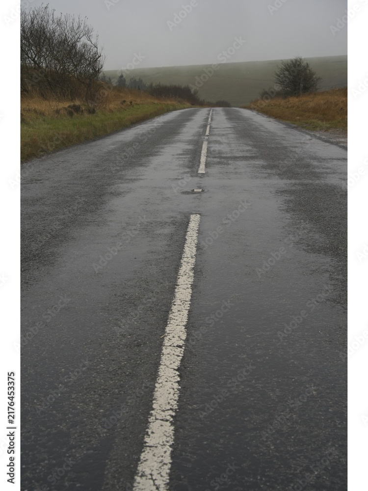 Obraz premium road across the moorland 