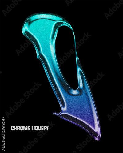 Futuristic Chrome Liquid Abstract 3D Shape