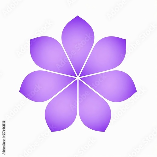 Simple purple flower illustration isolated on white background