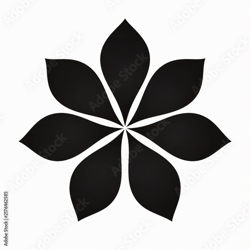 Minimal black flower icon isolated on white background