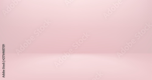 Rose gold studio backdrop with elegant white gradient walls. Vector 3d background for product mockups on sleek with soft lighting and contemporary minimal interior design aesthetic