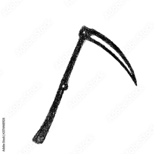 Bild auf Leinwand Sketch monochrome scythe icon design