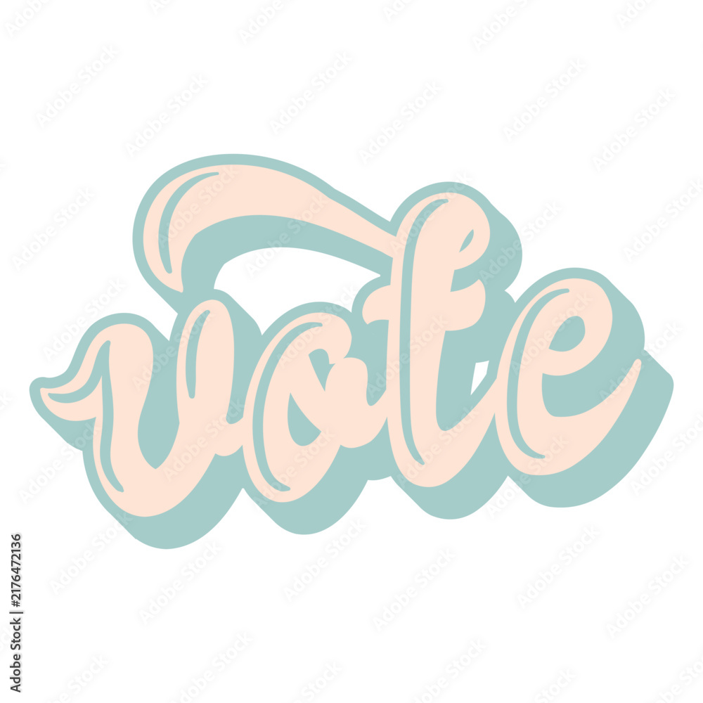 Fototapeta premium Vote pink word lettering