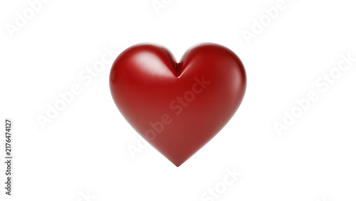 Konstfotografi Shiny red heart shape, isolated on transparent background