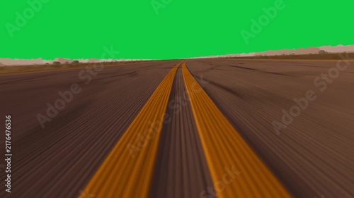 Motion starting, low camera traveling orange ridges toward horizon, highlighting furrows
