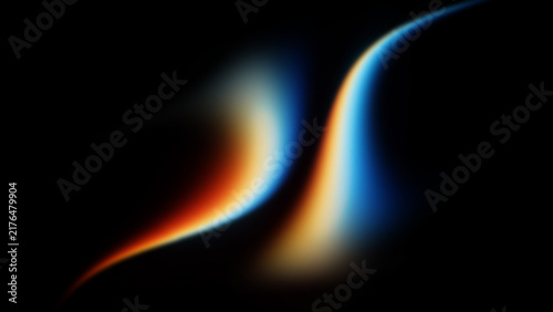 Colorful gradient background of glowing color waves. Modern visual for digital technology presentations, creative projects, and shows. Smooth liquid gradient waves with orange and blue neon light.