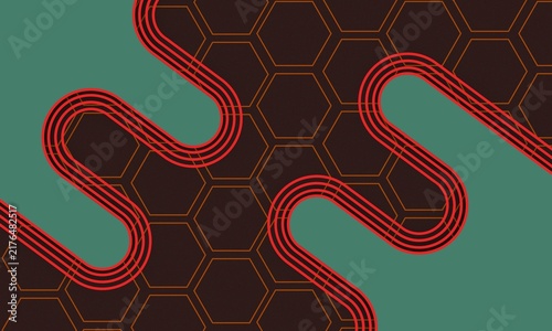 Abstract Red Curve Vector Background Design
