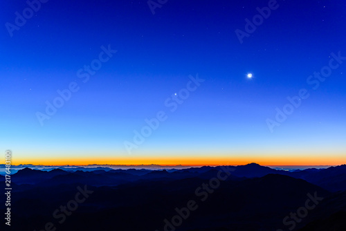 Konstfotografi Sunrise at the mount Sinai. Sinai peninsula, Egypt