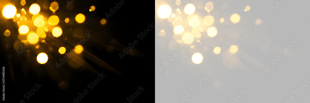 Fototapeta premium Festive Christmas sparkle with glowing golden particles, luminous bokeh, magical stardust and elegant holiday celebration atmosphere