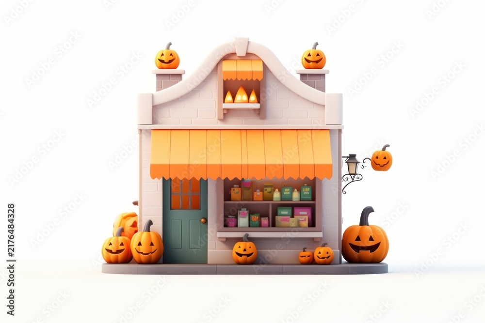 Naklejka premium Halloween pumpkin food jack-o'-lantern.