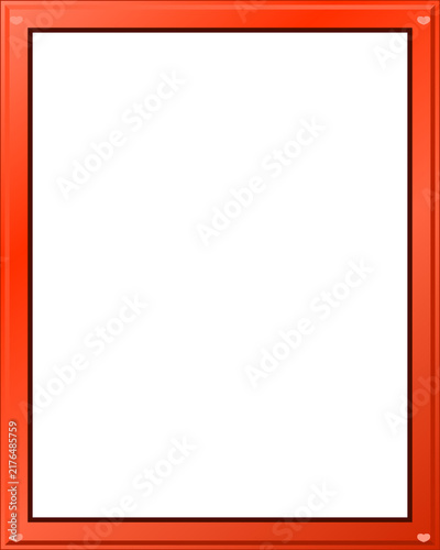 Fotografía A simple rectangular vertical photo frame with a bright red glossy border design
